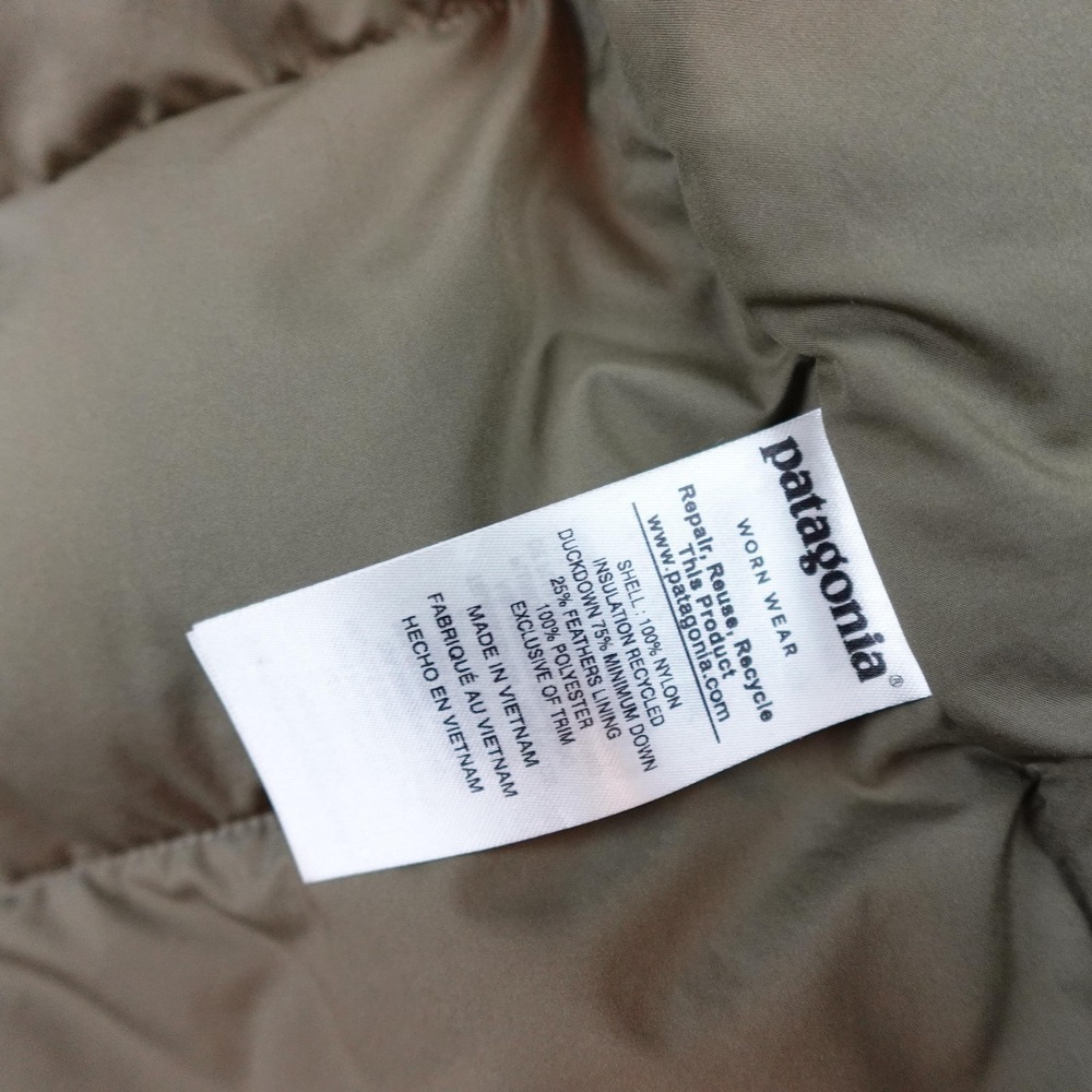 Patagonia Bivy Hooded Puffer Vest Womens Small Gray Quilted Down Snap 27746 - Picture 5 of 10